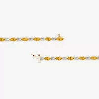 Womens 1 CT. T.W. Genuine Yellow Citrine 10K Gold 7.5 Inch Tennis Bracelet