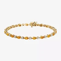 Womens 1 CT. T.W. Genuine Yellow Citrine 10K Gold 7.5 Inch Tennis Bracelet
