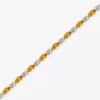 Womens 1 CT. T.W. Genuine Yellow Citrine 10K Gold 7.5 Inch Tennis Bracelet