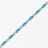 Womens 1 CT. T.W. Genuine Blue Topaz 10K Gold 7.5 Inch Tennis Bracelet