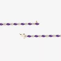 Womens 1 CT. T.W. Genuine Purple Amethyst 10K Gold 7.5 Inch Tennis Bracelet