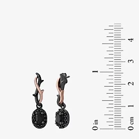 Enchanted Disney Fine Jewelry Villains Womens 1/5 CT. Genuine Black Onyx 14K Rose Gold Over Silver Sterling Silver Oval Maleficent Sleeping Beauty Drop Earrings