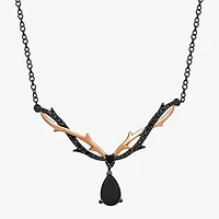 Enchanted Disney Fine Jewelry Villains Womens 1/6 CT. T.W. Genuine Black Onyx 14K Rose Gold Over Silver Sterling Silver Pear 18 Inch Pendant Necklace