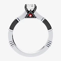 Darth Vader (F / Si1) Womens 1 1/5 CT. T.W. Lab Grown White Diamond 10K Gold Star Wars Side Stone Engagement Ring