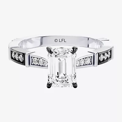 Darth Vader (F / Si1) Womens 1 1/5 CT. T.W. Lab Grown White Diamond 10K Gold Star Wars Side Stone Engagement Ring