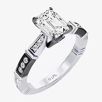 Darth Vader (F / Si1) Womens 1 1/5 CT. T.W. Lab Grown White Diamond 10K Gold Star Wars Side Stone Engagement Ring