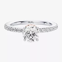 Princess Leia (F / Si1) Womens 1 / CT. T.W. Lab Grown White Diamond 10K Gold Round Star Wars Side Stone Engagement Ring