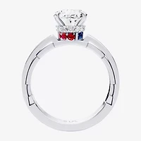 R2-D2 (F / Si1) Womens 3/ CT. T.W. Lab Grown White Diamond 10K Gold Oval Star Wars Side Stone Engagement Ring