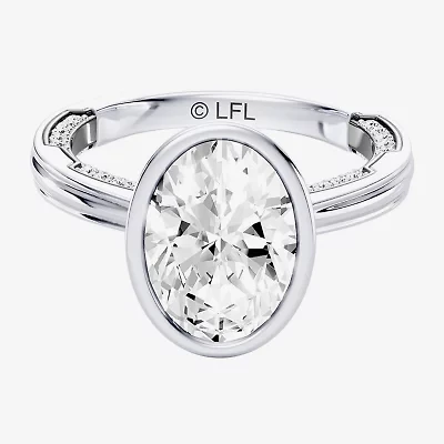 R2-D2 (F / Si1) Womens 2 3/4 CT. T.W. Lab Grown White Diamond 10K Gold Oval Star Wars Engagement Ring