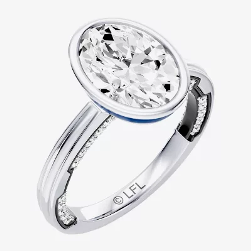R2-D2 (F / Si1) Womens 2 3/4 CT. T.W. Lab Grown White Diamond 10K Gold Oval Star Wars Engagement Ring