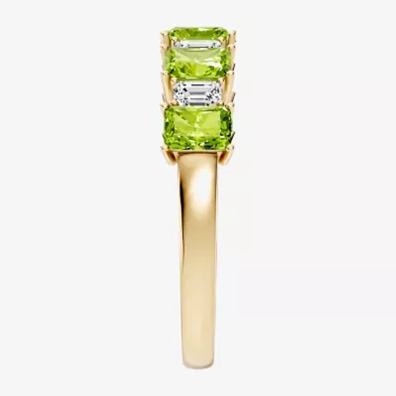 Womens 3/8 CT. T.W. Genuine Green Peridot 10K Gold Band