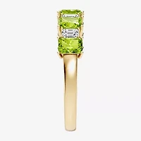 Womens 3/8 CT. T.W. Genuine Green Peridot 10K Gold Band