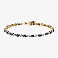 Womens 1 CT. T.W. Genuine Blue Topaz 10K Gold 7.5 Inch Tennis Bracelet