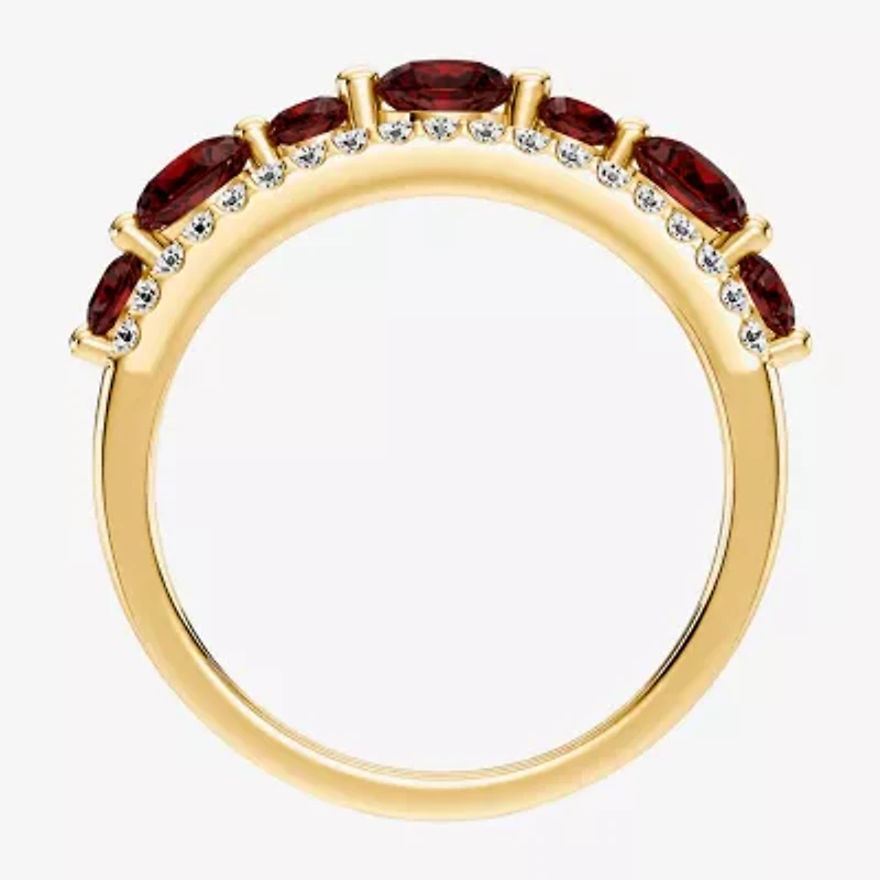 Womens 1/2 CT. T.W. Genuine Red Garnet 10K Gold Round Band