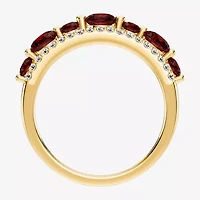 Womens 1/2 CT. T.W. Genuine Red Garnet 10K Gold Round Band