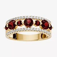 Womens 1/2 CT. T.W. Genuine Red Garnet 10K Gold Round Band
