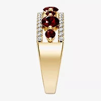 Womens 1/2 CT. T.W. Genuine Red Garnet 10K Gold Round Band