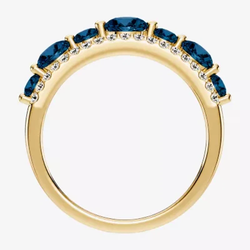 Womens 1/2 CT. T.W. Genuine Blue Topaz 10K Gold Round Band
