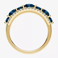 Womens 1/2 CT. T.W. Genuine Blue Topaz 10K Gold Round Band