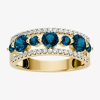 Womens 1/2 CT. T.W. Genuine Blue Topaz 10K Gold Round Band