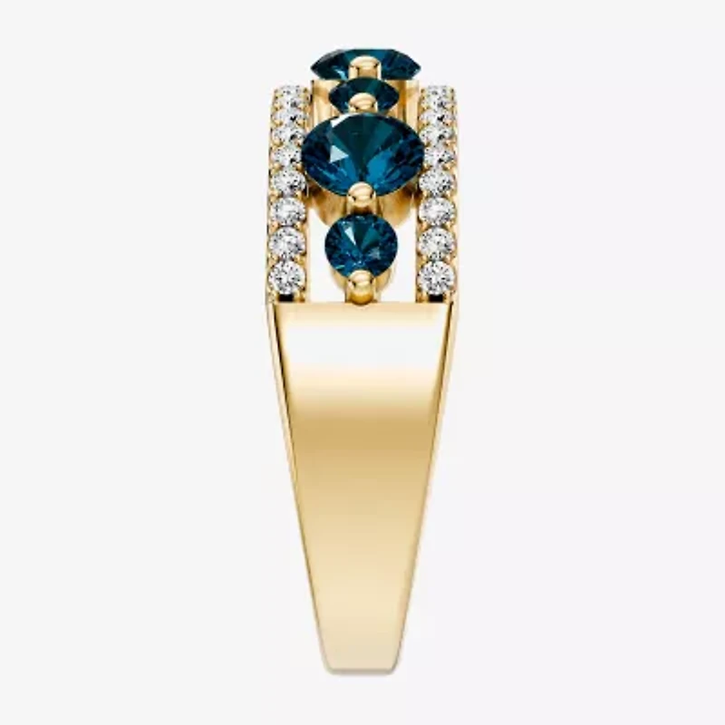 Womens 1/2 CT. T.W. Genuine Blue Topaz 10K Gold Round Band