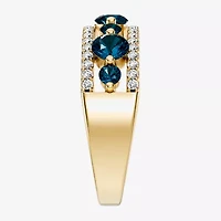 Womens 1/2 CT. T.W. Genuine Blue Topaz 10K Gold Round Band