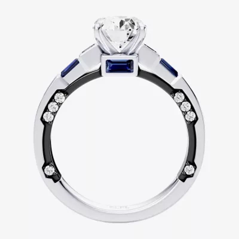 R2-D2 (F / Si1) Womens 1 3/4 CT. T.W. Lab Grown White Diamond 10K Gold Oval Star Wars Side Stone Engagement Ring