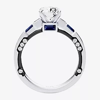 R2-D2 (F / Si1) Womens 1 3/4 CT. T.W. Lab Grown White Diamond 10K Gold Oval Star Wars Side Stone Engagement Ring