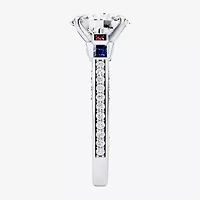 R2-D2 (F / Si1) Womens 1 3/4 CT. T.W. Lab Grown White Diamond 10K Gold Oval Star Wars Side Stone Engagement Ring