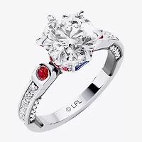 R2-D2 (F / Si1) Womens 2 1/2 CT. T.W. Lab Grown White Diamond 10K Gold Round Star Wars Side Stone Engagement Ring