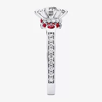 R2-D2 (F / Si1) Womens 2 1/2 CT. T.W. Lab Grown White Diamond 10K Gold Round Star Wars Side Stone Engagement Ring