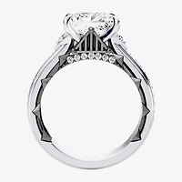 Darth Vader (F / Si1) Womens 3 1/3 Ct. T.W. Lab Grown White Diamond 10K Gold Star Wars Side Stone Engagement Ring