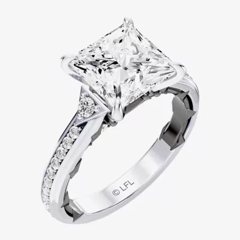 Darth Vader (F / Si1) Womens 3 1/3 Ct. T.W. Lab Grown White Diamond 10K Gold Star Wars Side Stone Engagement Ring