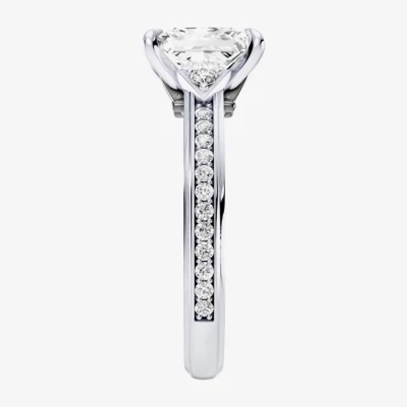 Darth Vader (F / Si1) Womens 3 1/3 Ct. T.W. Lab Grown White Diamond 10K Gold Star Wars Side Stone Engagement Ring