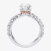 Princess Leia (F / Si1) Womens 3 5/8 Ct. T.W. Lab Grown White Diamond 10K Gold Oval Star Wars Side Stone Engagement Ring