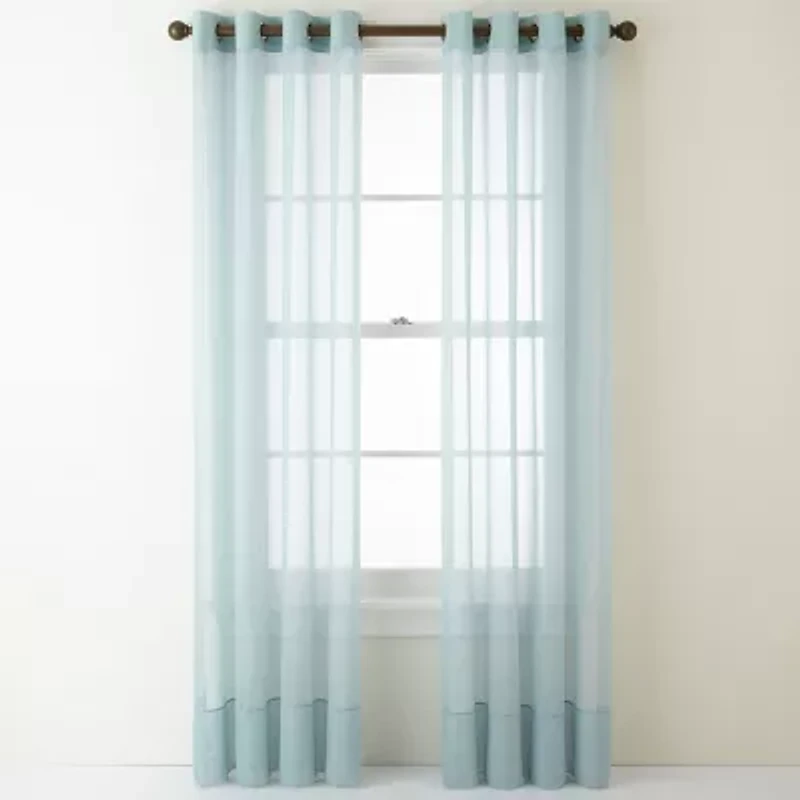 Home Expressions Lisette Grommet Top Sheer Single Curtain Panel
