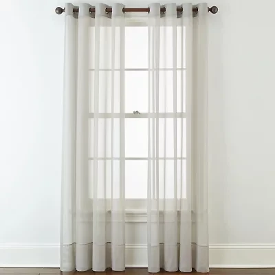 Home Expressions Lisette Grommet Top Sheer Single Curtain Panel