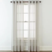Home Expressions Lisette Grommet Top Sheer Single Curtain Panel