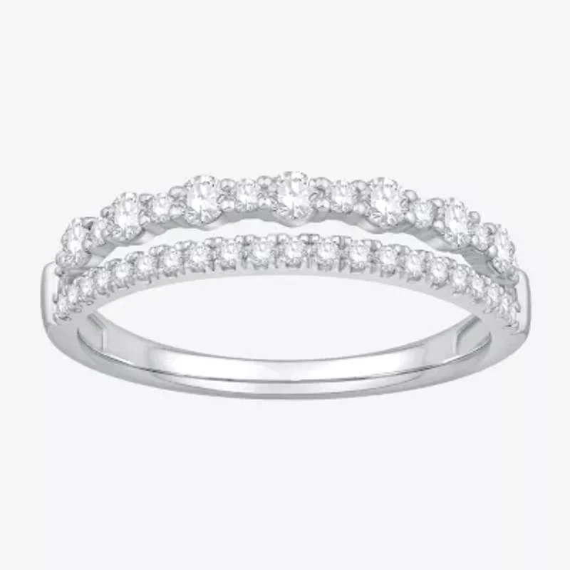 Womens 1/2 CT. T.W. Natural White Diamond 10K Gold Wedding Band