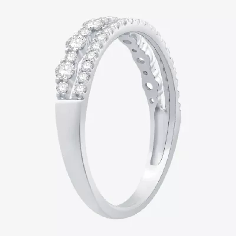 Womens 1/2 CT. T.W. Natural White Diamond 10K Gold Wedding Band