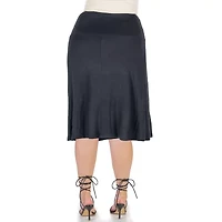 24seven Comfort Apparel Womens Mid Rise Plus A-Line Skirt