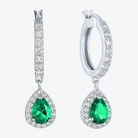 Gemstone Sterling Silver Pear Drop Earrings