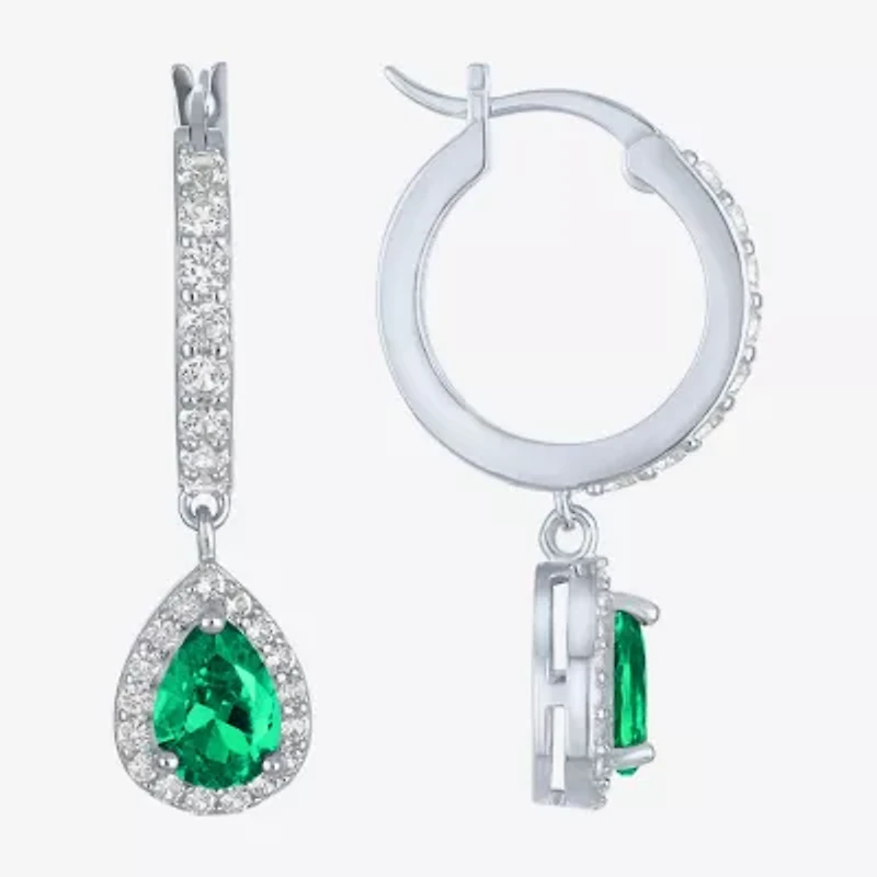 Gemstone Sterling Silver Pear Drop Earrings