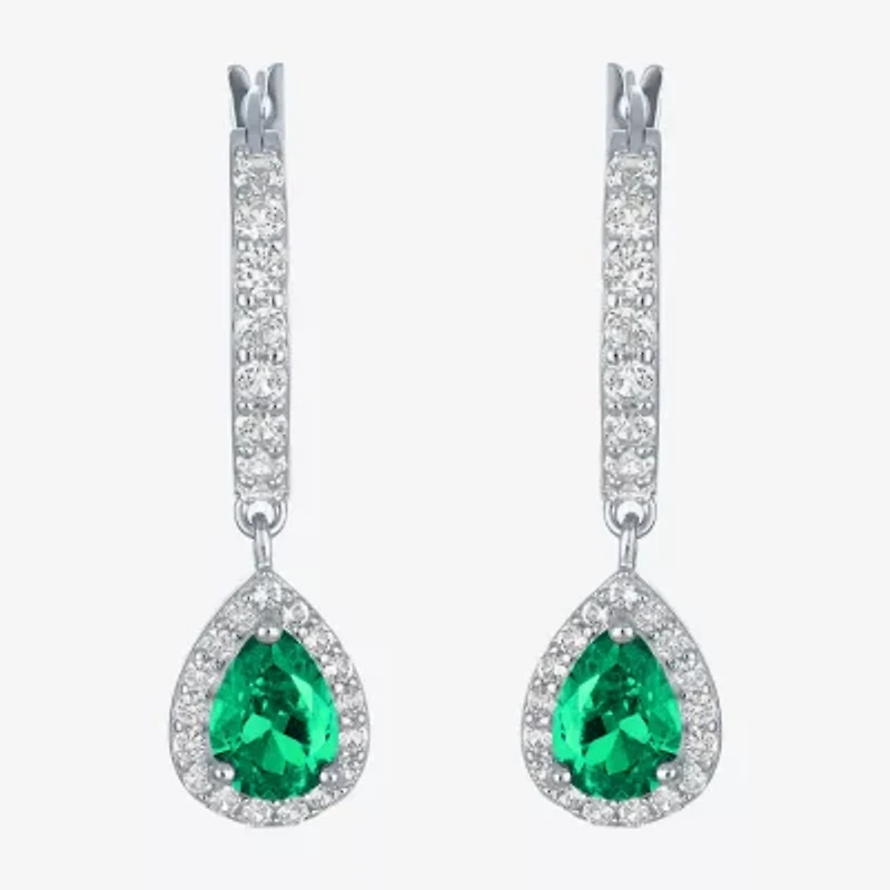 Gemstone Sterling Silver Pear Drop Earrings