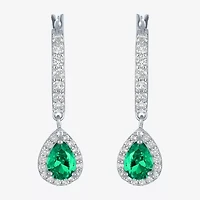 Gemstone Sterling Silver Pear Drop Earrings