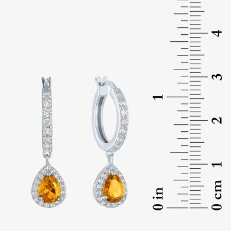 Gemstone Sterling Silver Pear Drop Earrings