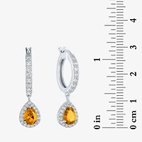 Gemstone Sterling Silver Pear Drop Earrings