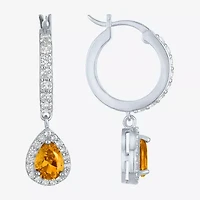 Gemstone Sterling Silver Pear Drop Earrings