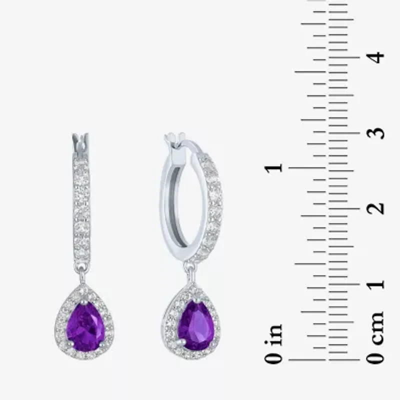 Gemstone Sterling Silver Pear Drop Earrings