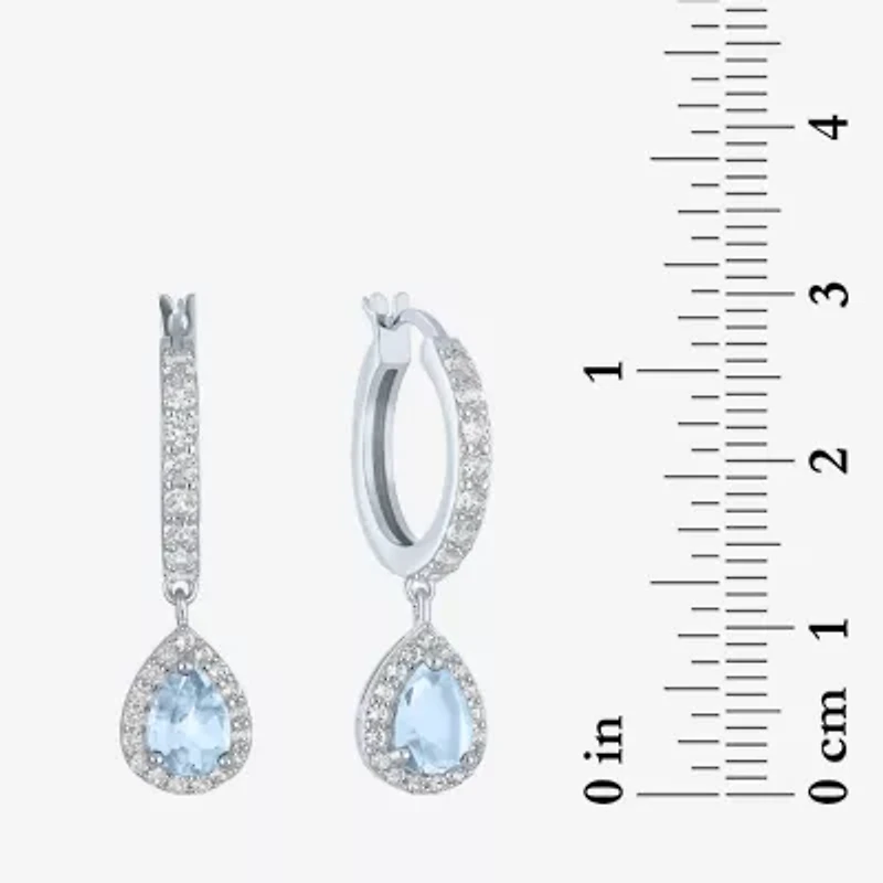 Gemstone Sterling Silver Pear Drop Earrings